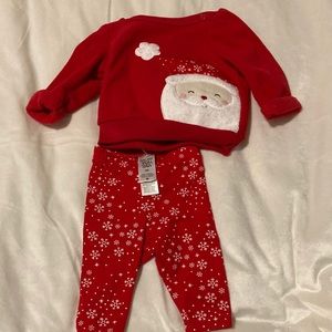 CARTERS CHRISTMAS 2PC SET SANTA SNOWFLAKE NWT SIZE NB